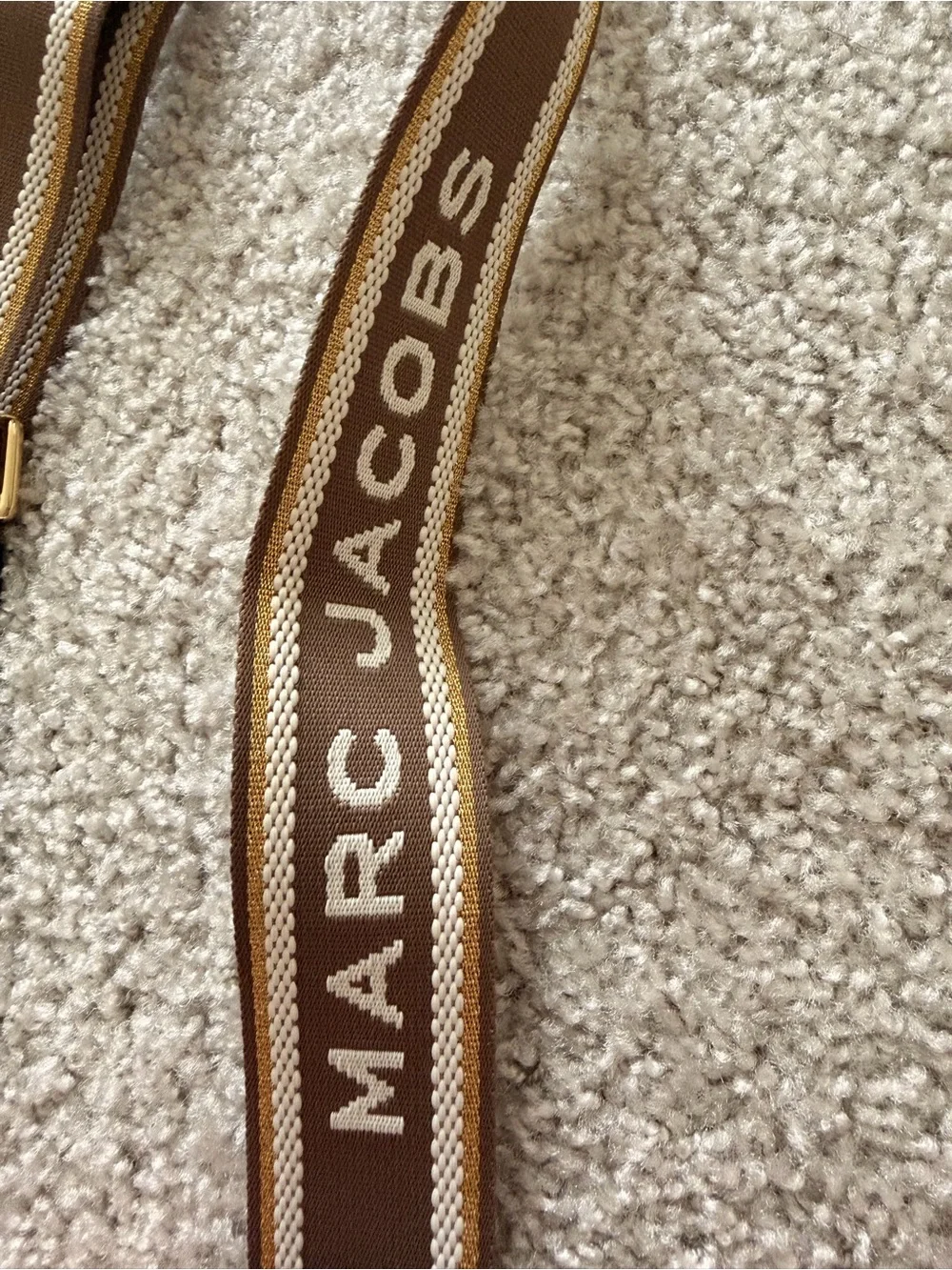 Marc Jacobs Brown & Cream Branded Adjustable Strap